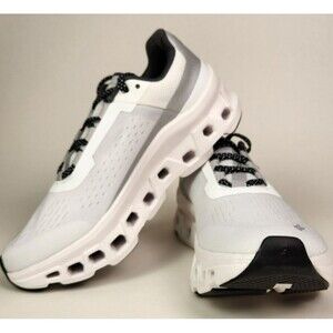 On Cloudmonster Running Shoes Women's Size 7 White Black 61.98433